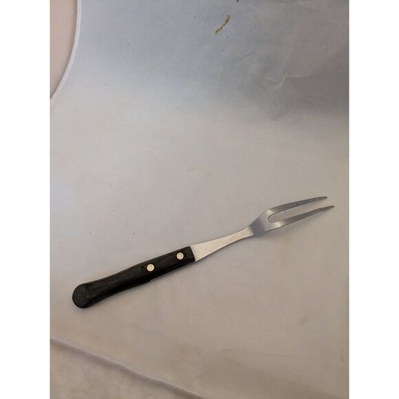 Vintage Signature Meat Fork 11 3/4" Wood Handle Stainless Steel USA - Picture 4 of 9